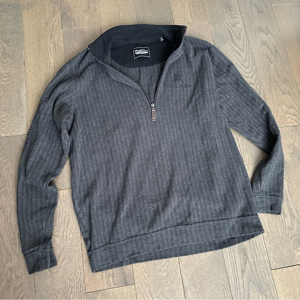 Straight Down Charcoal Half Zip Sweater Tolosa Size Medium